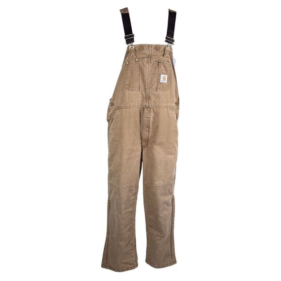 Carhartt 40x30 Canvas Duck Bib Overalls Insulated Double Knee Workwear USA Made - Picture 1 of 16